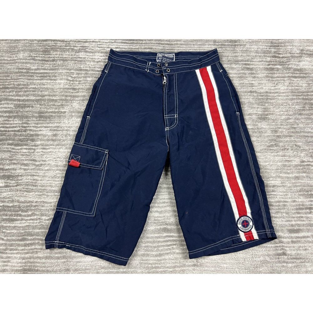 Vintage Paco Patrol Shorts Boys 14 Blue Board Polyester Y2K 90s‎